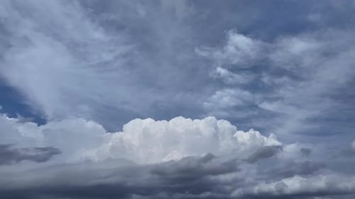 Storm Clouds Evolving in a Blue Sky, with Clouds Coming From All Directions. Timelapse.