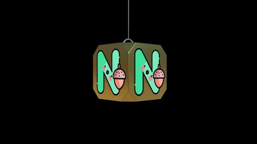 3D Golden Letter N Cube Rotation and Shatter Reveal