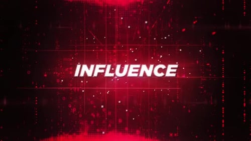 Dynamic Influence Text Reveal on Futuristic Digital Grid Background