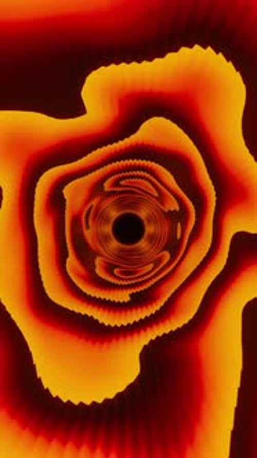 Orange gradient tunnel with wave. Looped animation