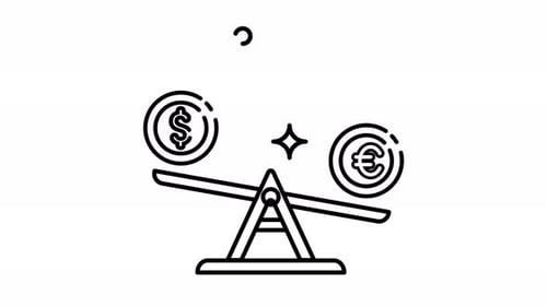 Animated Currency Exchange Rate Fluctuation: Dollar vs. Euro