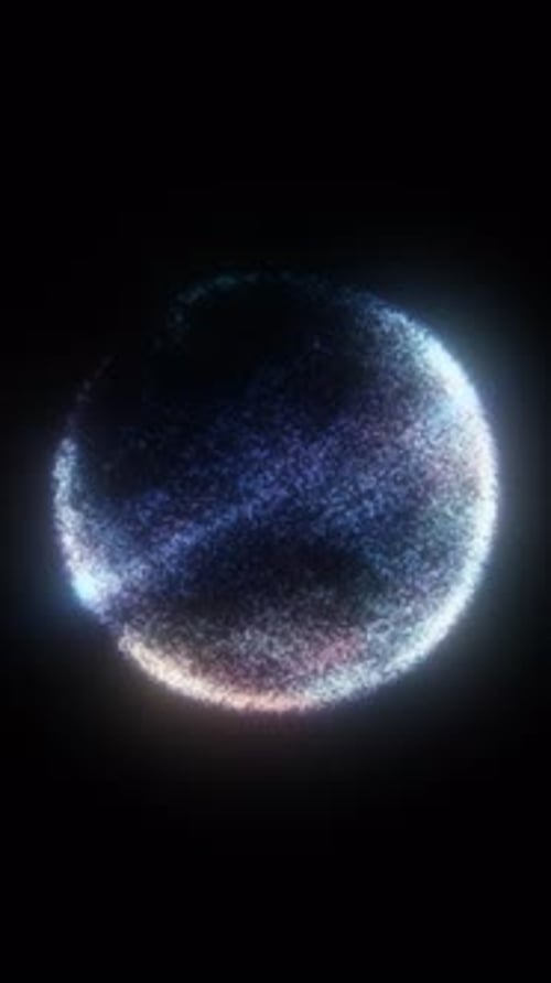 Futuristic Glowing Particle Sphere Seamless Loop Animation