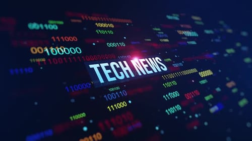 Tech News Digital Binary Code Background