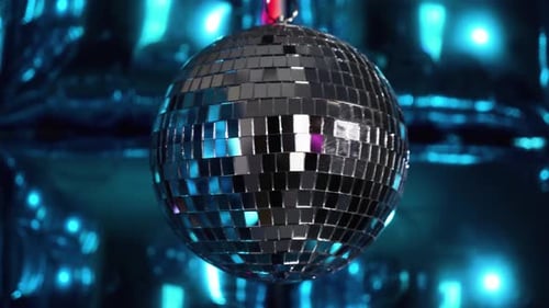 Bright Disco Mirror Ball Illuminating Party Nightclub Background