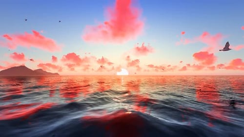 Lap de temps du lever du soleil sur l'océan