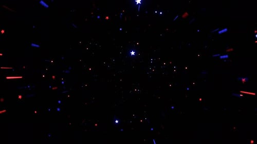 Light Blue And Light Red Movement Through The Shining Star Stream Background Vj Loop In 4K