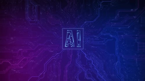 AI, inteligência artificial e mineração de dados, bate-papo, aprendizado profundo, tecnologia de chips de computador futurista