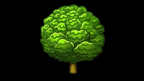 Cartoon Tree Animation Growing and Shrinking