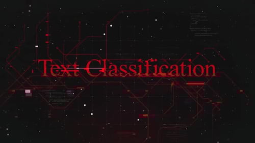 Text Classification Text Over Futuristic Cyberspace Background