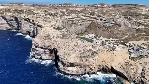 Aerial view of Dwerja Bay on Gozo Island, Malta