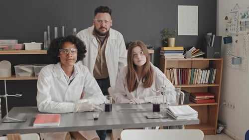 Science Class with Young Adults and Teacher