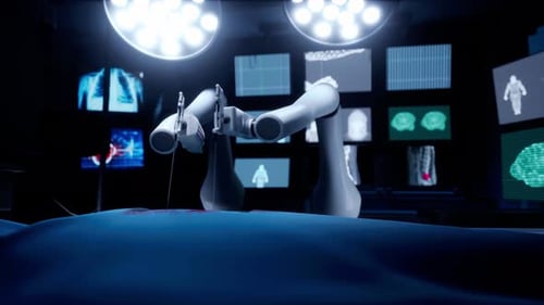 Futuristic Hospital: Automated Robotic Limbs Operating Person