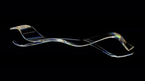 3D rendering of liquid iridescent smooth wave.