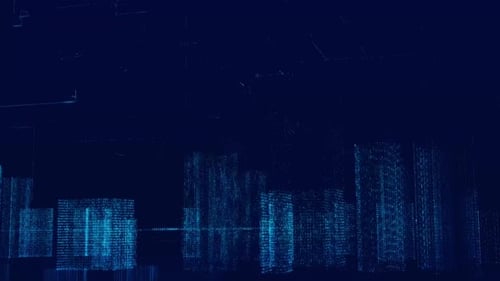 3D Digital Virtual Smart City Model Background with Futuristic Technology Visualization