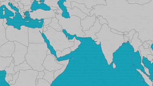Animated World Map Highlighting Oman Country Location
