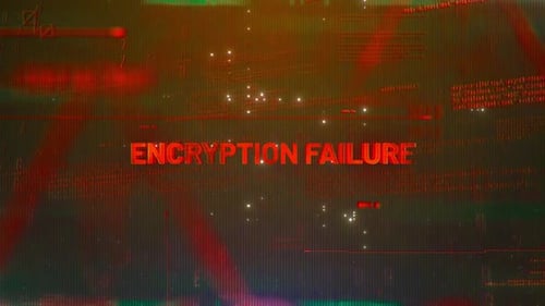 Encryption Failure Digital Glitch Text Screen Animation