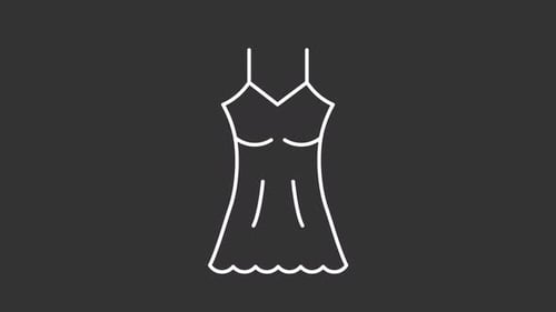 Minimalist Animated Dress Outline Icon for Fashion Content