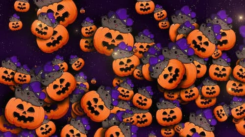 Chats d'Halloween Glitter 5 4K