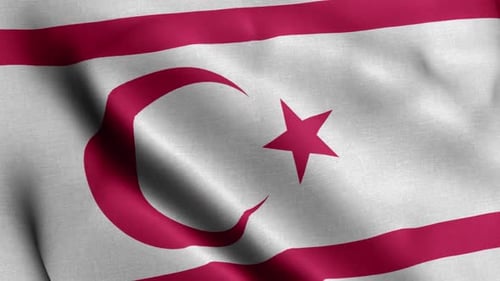 Flagge der türkischen Republik Nordzypern aus nächster Nähe