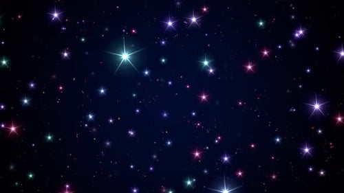 Colorful Sparkling Starfield Loop Background Animation