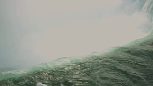 River Water Flowing Down To The Waterfall With Thick Haze - Niagara Falls, Ontario, Canada - extreme