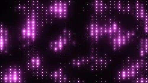 Purple Neon Glowing Grid Lights Background Loop