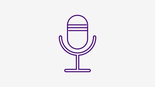 Minimalist Line Art Microphone Icon Drawing Animation