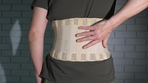 Patient with Muscles Back Corset
