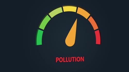 Pollution Gauge Meter Going Up Animation