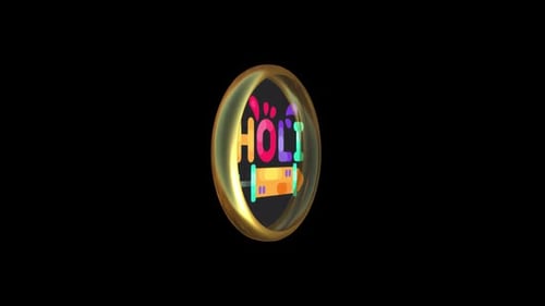 Colorful Holi Festival 3D Animated Icon