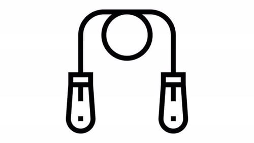 jumping rope line icon animation
