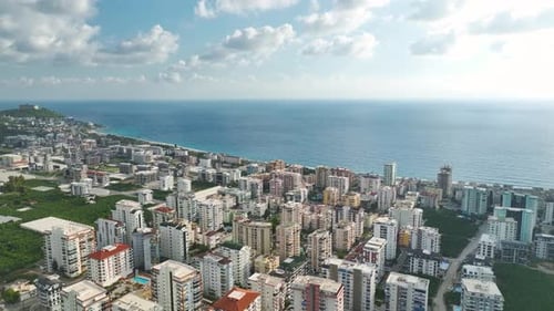 Aerial View Residential Complex on the Mediterranean Coast Entering the Final Stage of Construction