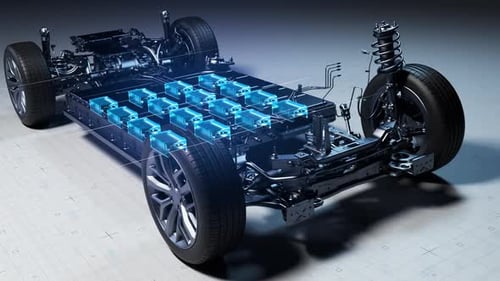 Electric Vehicle Battery System Chassis Reveal Animation