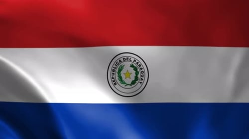 Waving Flag of Paraguay with Realistic Fabric Motion