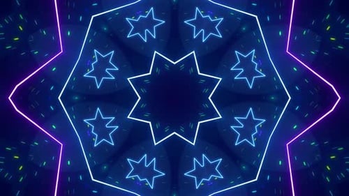 Abstract Neon Kaleidoscope Loop Background Animation