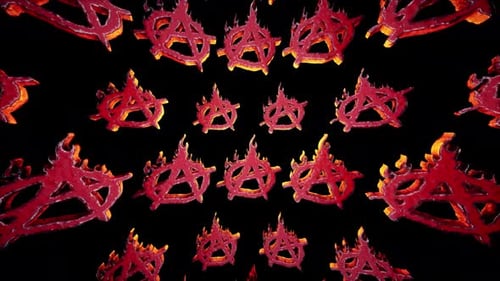 Flying Anarchy Symbols VJ Loop