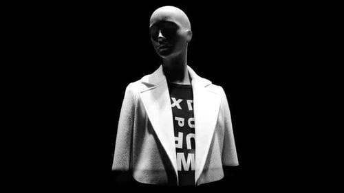 Abstract Mannequin Bust Rotation with Halftone Effect