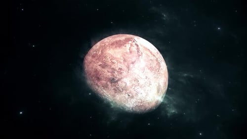 Futuristic Rotating Planet in Deep Space with Nebula