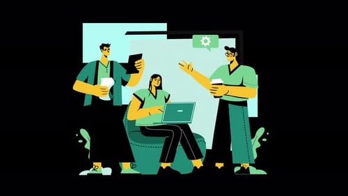 Team collaboration in a modern workspace illustration