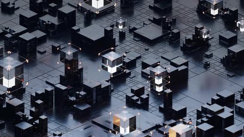 Futuristic Data Cubes Technology Background