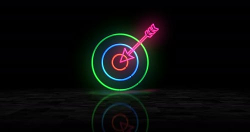 Neon Target Hit with Arrow Animation