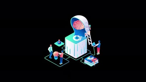 Diverse team working on innovative brain technology