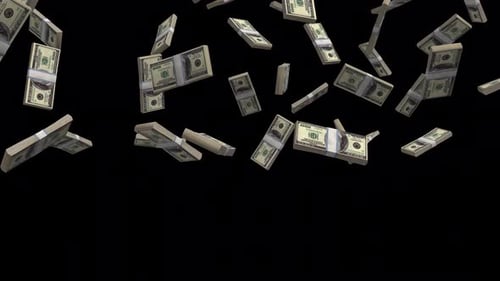 Falling US Dollar Bundles Animation