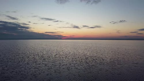 Aerial Salt Lake Waters View at Sunset 4K