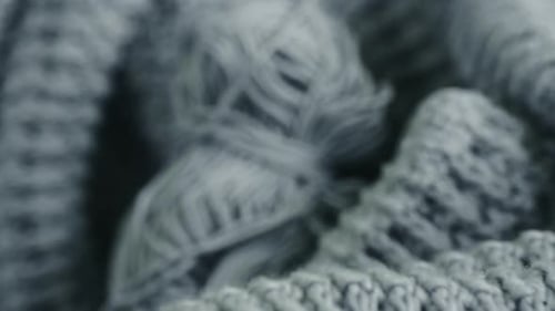 Creating something to wear with yarn, crocheting -close up