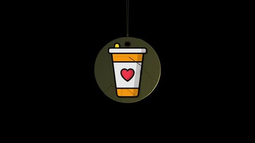 Animated Heart Coffee Cup Logo Reveal