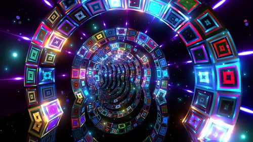 Colorful Lights Tunnel