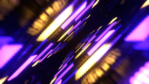 Purple And Yellow Dynamic Led Soundwave Motion Background Vj Loop In 4K