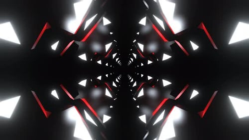 Rote und weiße bewegte leuchtende abstrakte Formen im dunklen Raumhintergrund Vj Loop In 4K