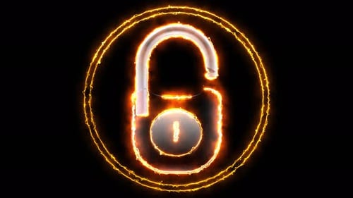 security concept neon glowing animation